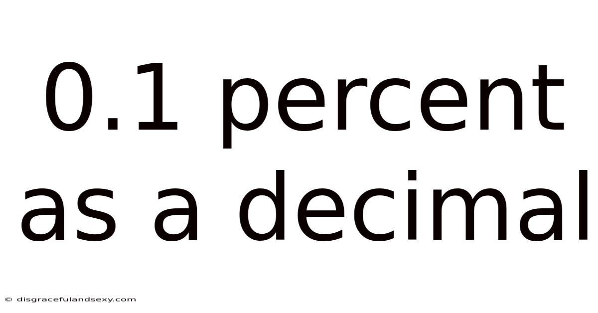 0.1 Percent As A Decimal