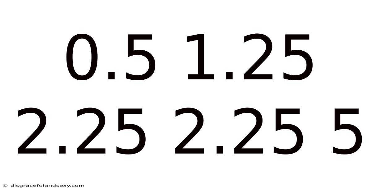 0.5 1.25 2.25 2.25 5