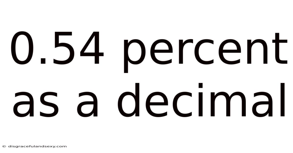 0.54 Percent As A Decimal