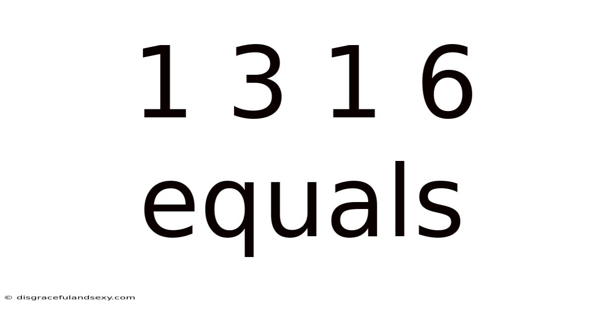 1 3 1 6 Equals
