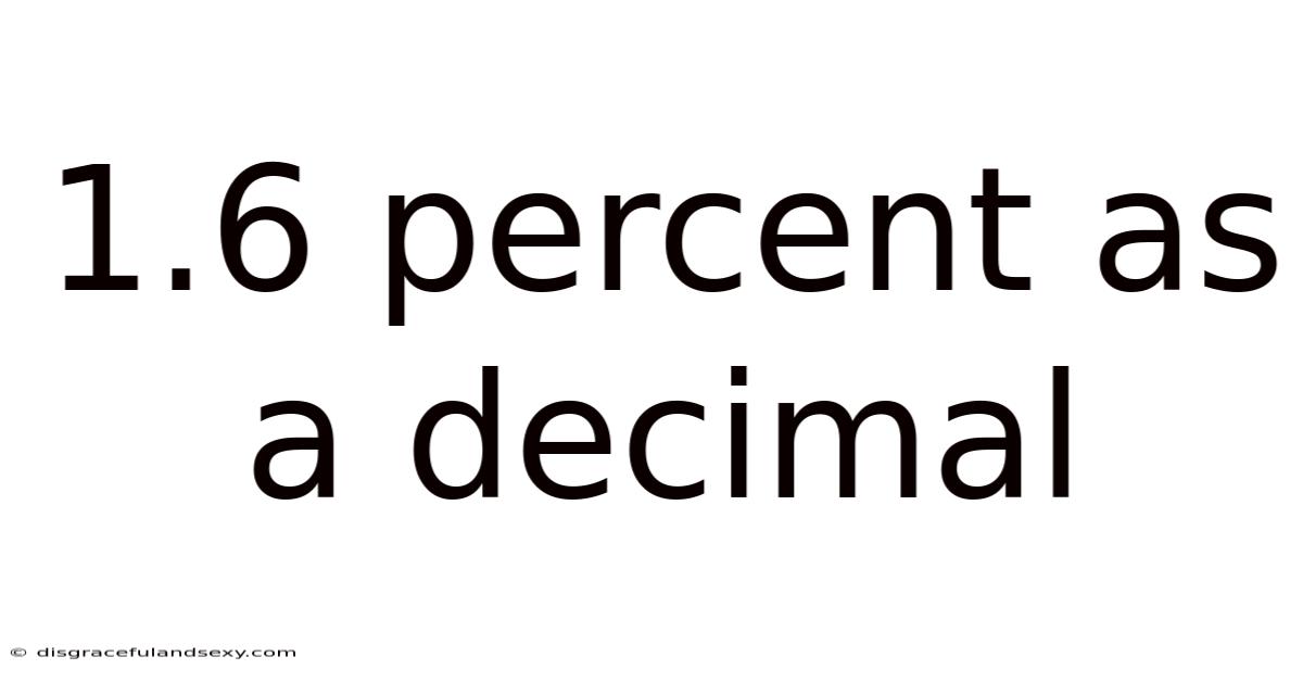 1.6 Percent As A Decimal