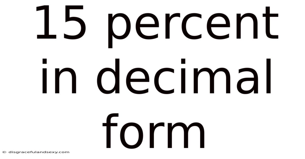 15 Percent In Decimal Form