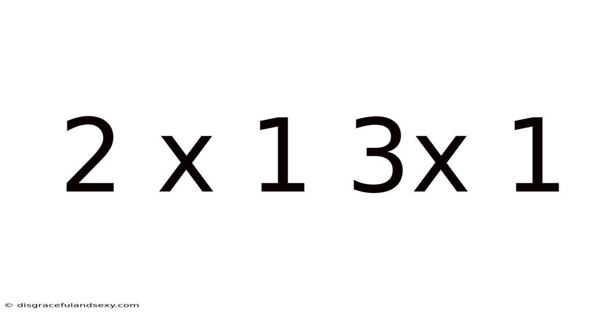 2 X 1 3x 1