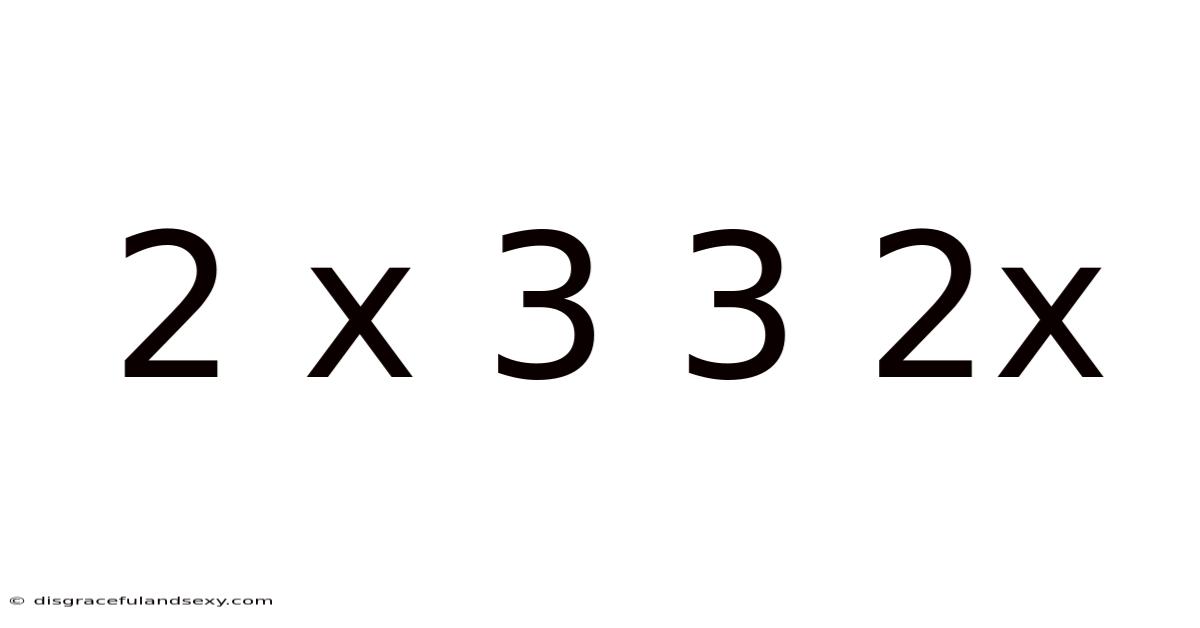 2 X 3 3 2x