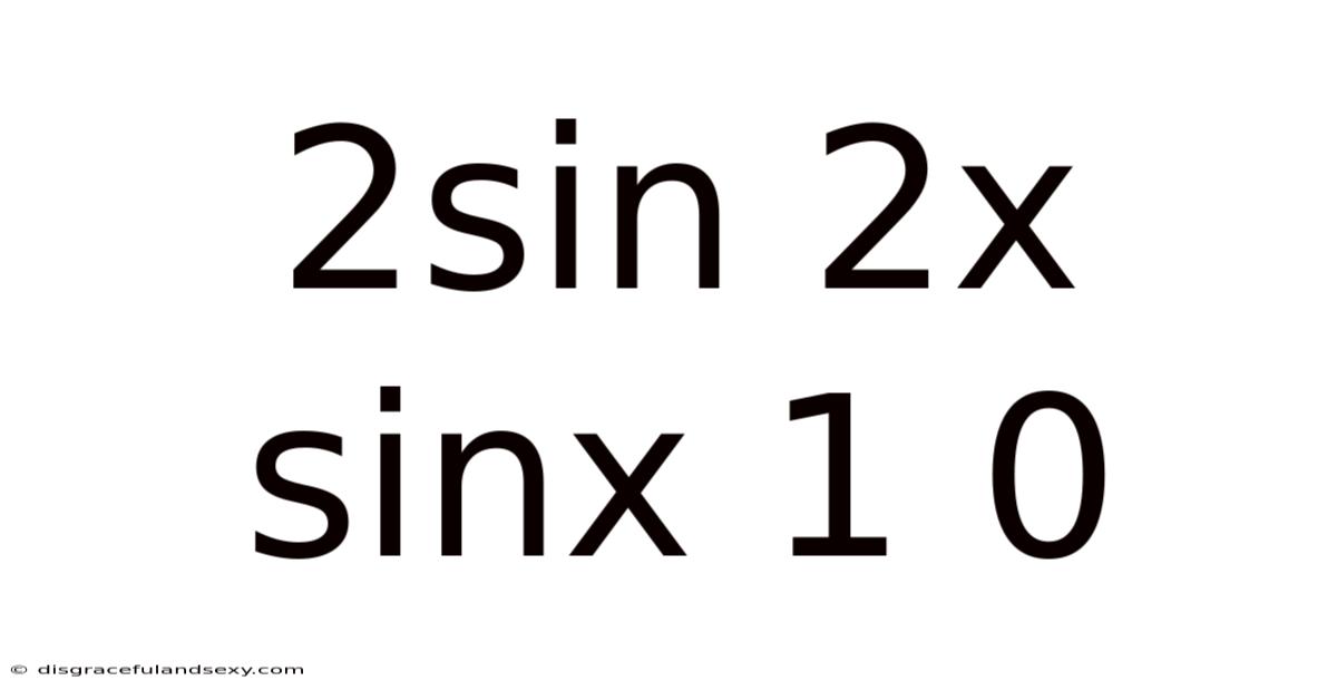 2sin 2x Sinx 1 0