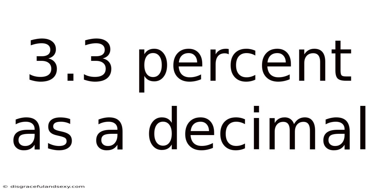 3.3 Percent As A Decimal