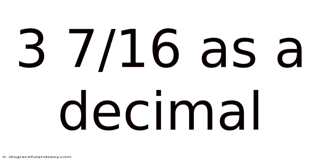 3 7/16 As A Decimal