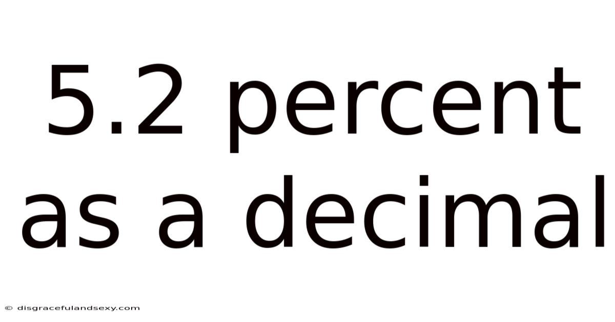 5.2 Percent As A Decimal