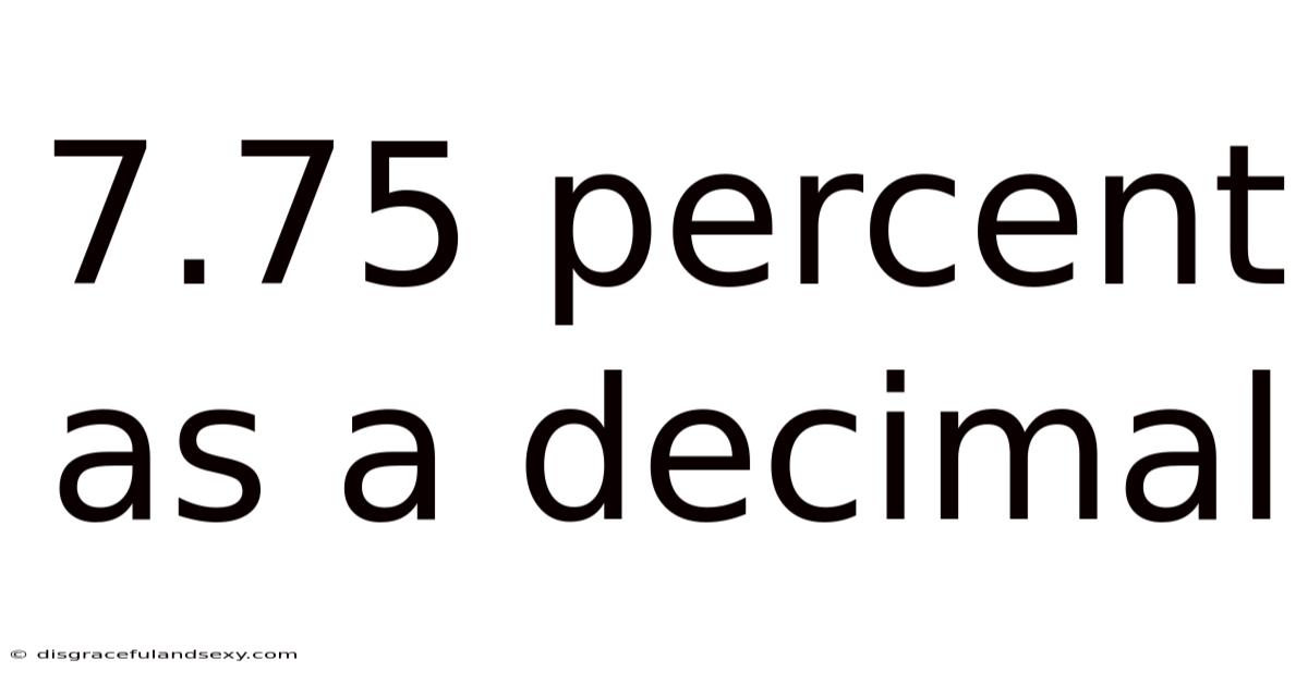 7.75 Percent As A Decimal