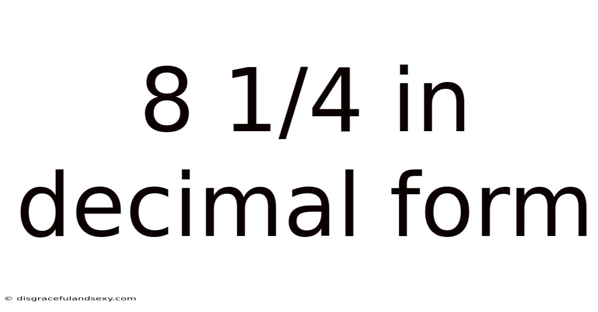 8 1/4 In Decimal Form