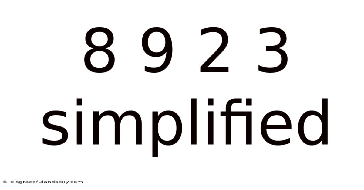 8 9 2 3 Simplified