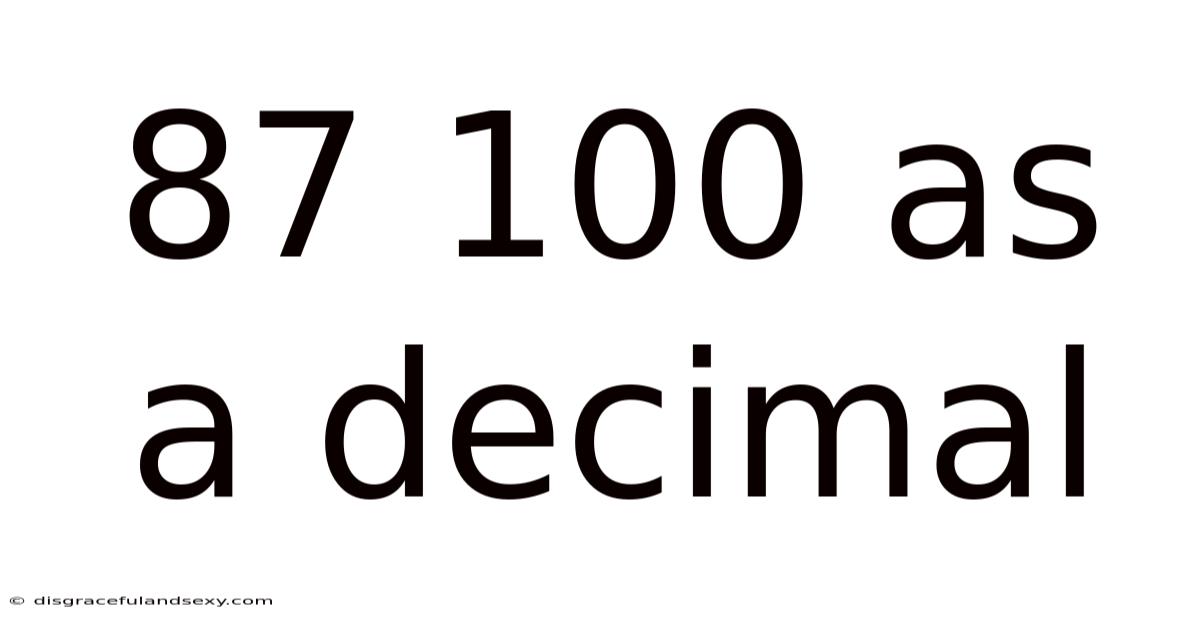 87 100 As A Decimal