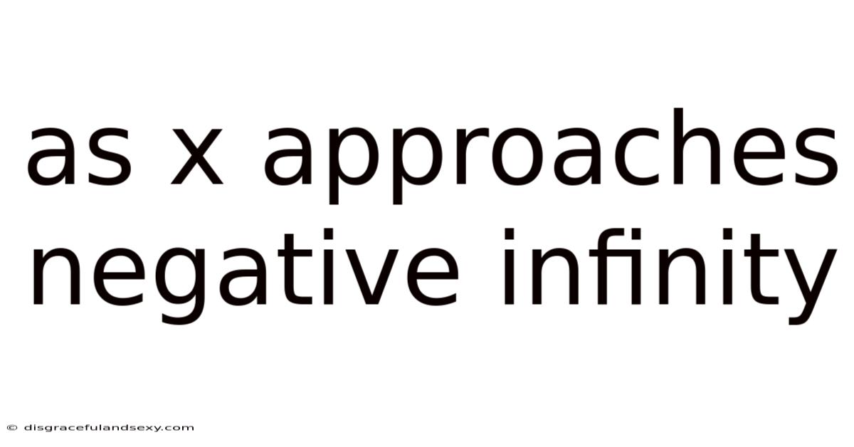 As X Approaches Negative Infinity