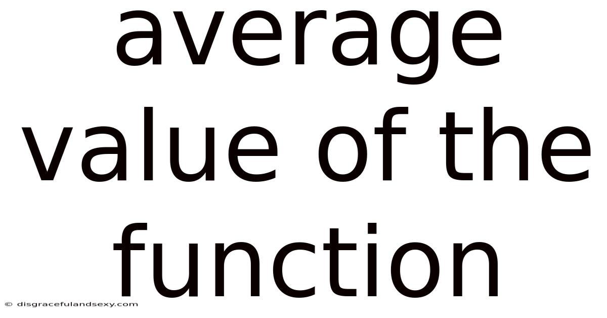 Average Value Of The Function