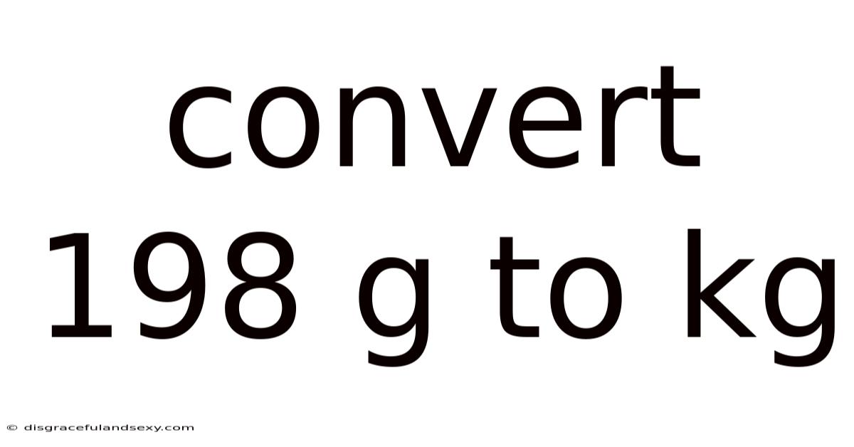 Convert 198 G To Kg
