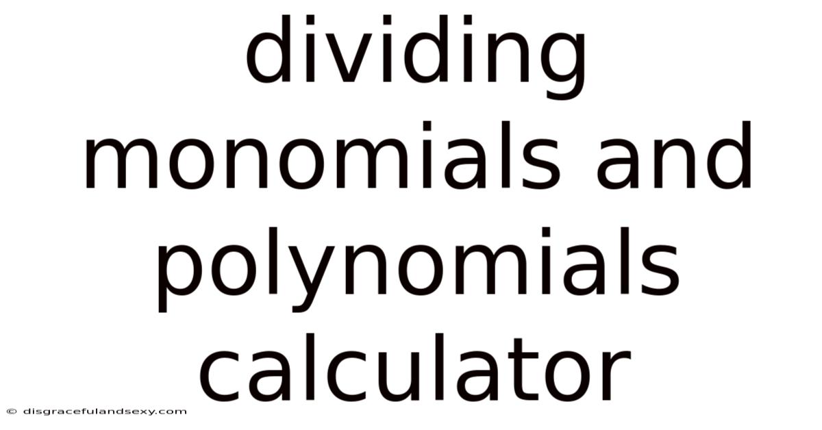 Dividing Monomials And Polynomials Calculator