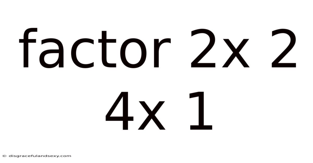 Factor 2x 2 4x 1