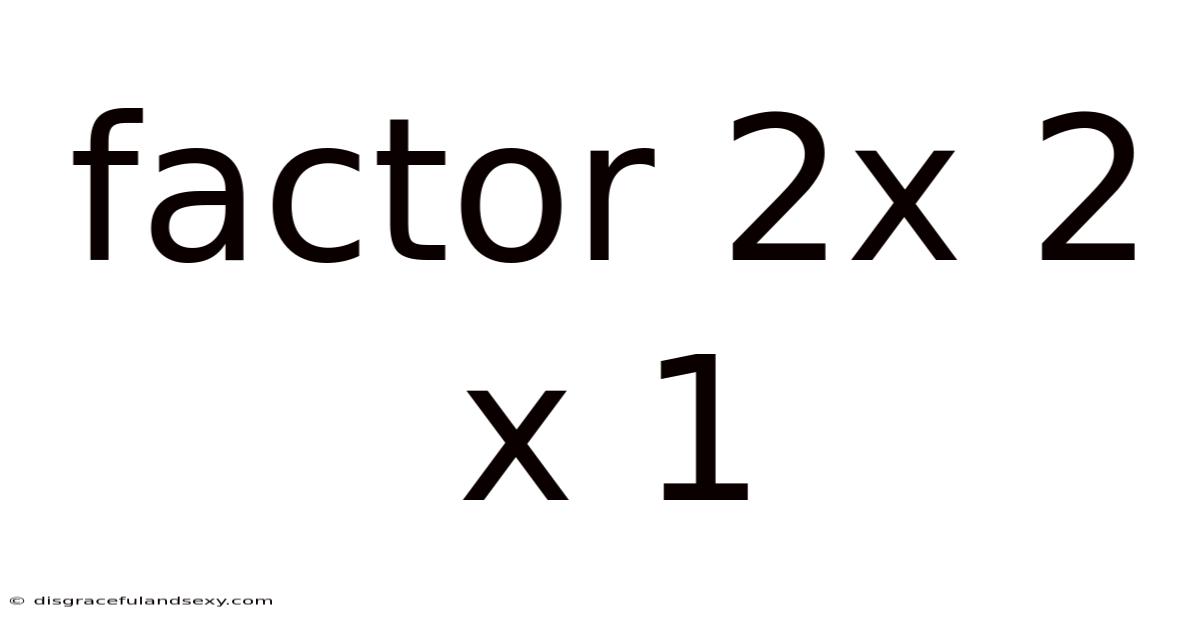Factor 2x 2 X 1