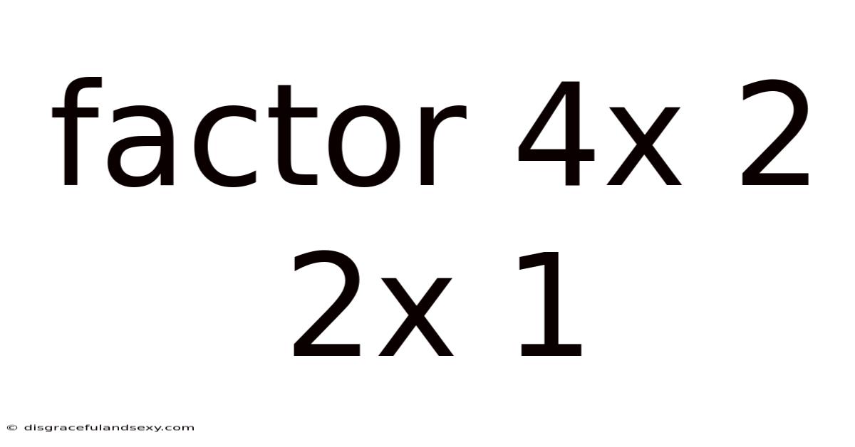 Factor 4x 2 2x 1