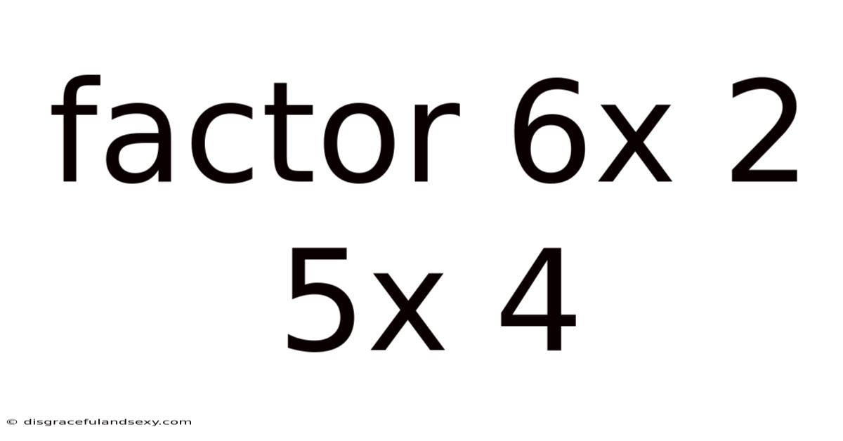 Factor 6x 2 5x 4