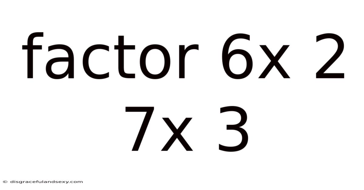 Factor 6x 2 7x 3