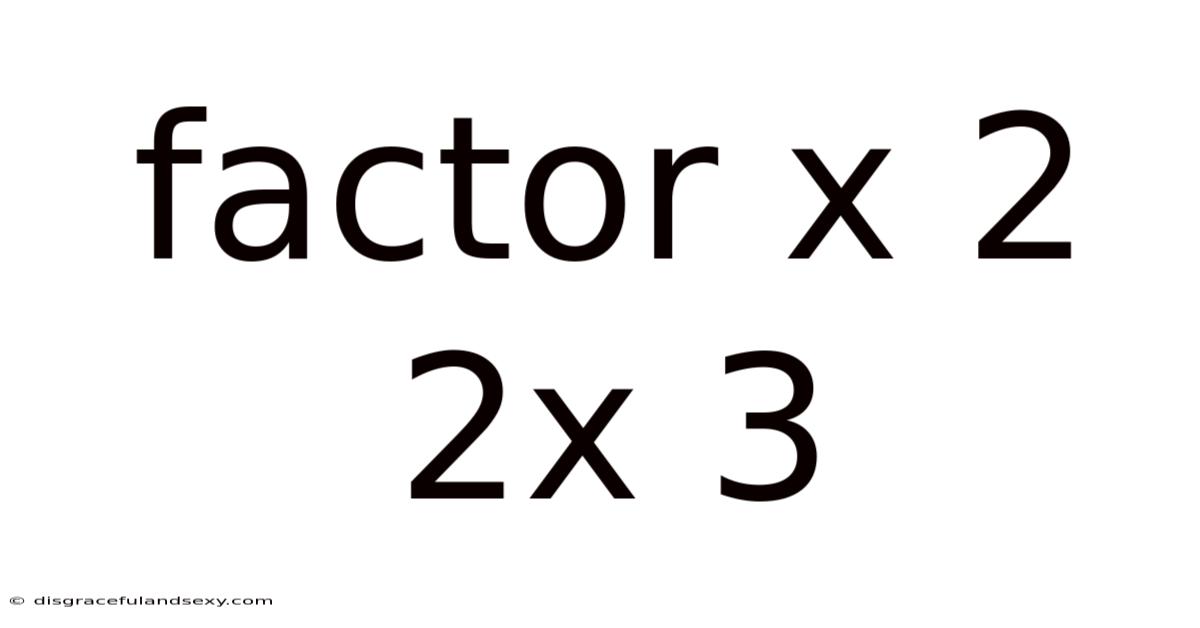 Factor X 2 2x 3