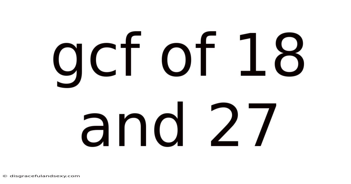 Gcf Of 18 And 27