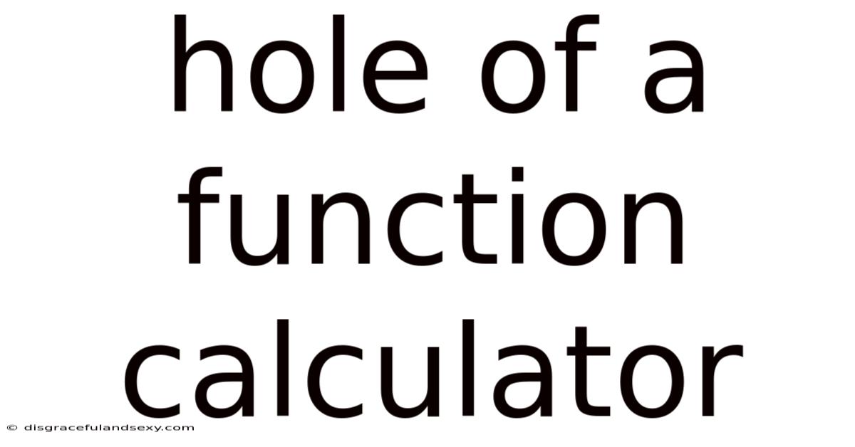 Hole Of A Function Calculator