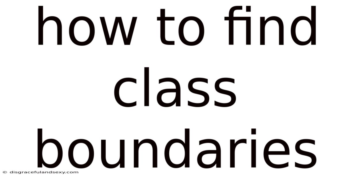 How To Find Class Boundaries