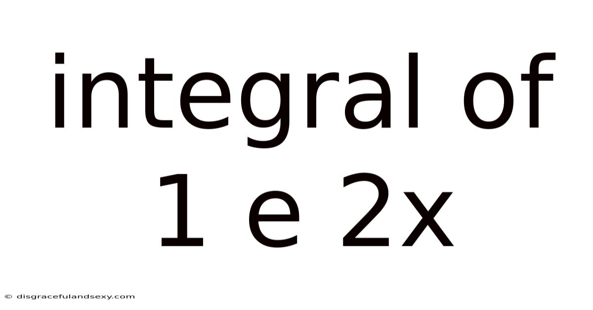 Integral Of 1 E 2x