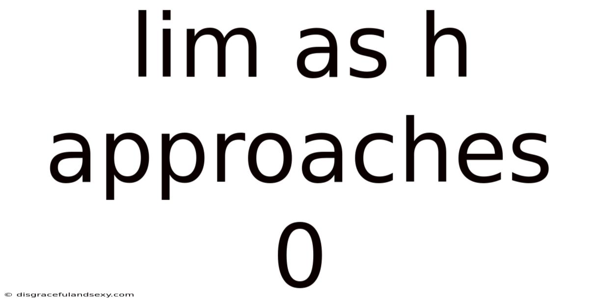 Lim As H Approaches 0