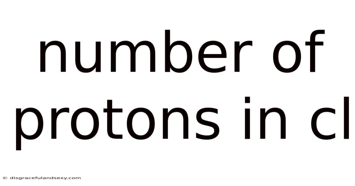 Number Of Protons In Cl