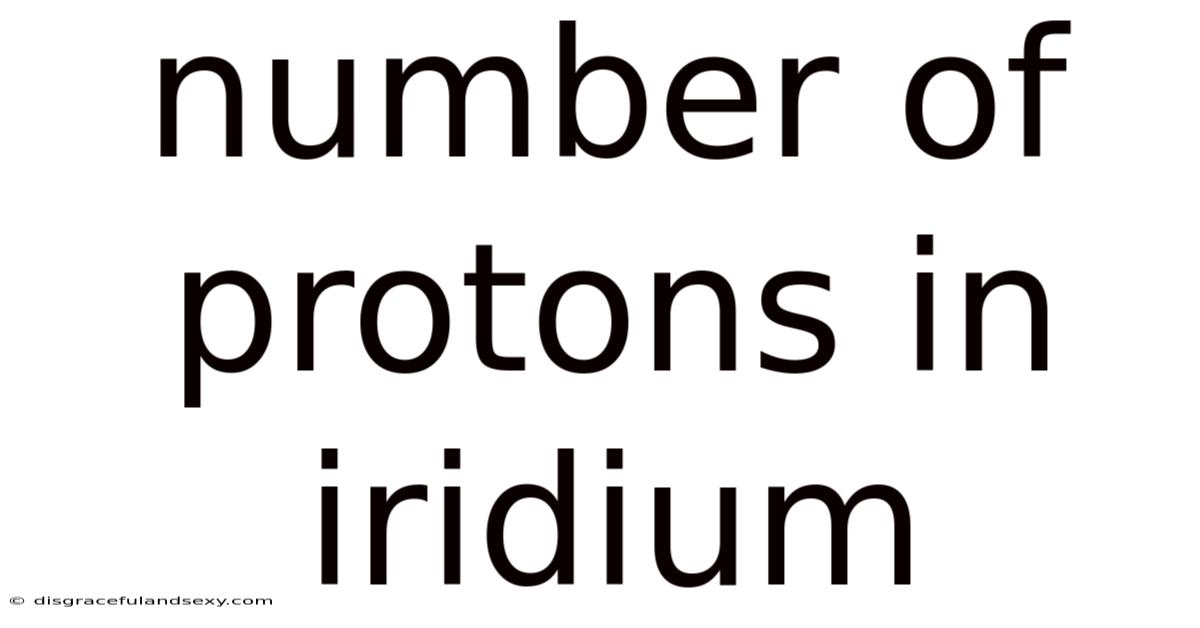 Number Of Protons In Iridium