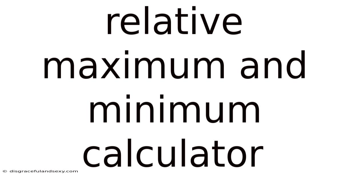 Relative Maximum And Minimum Calculator