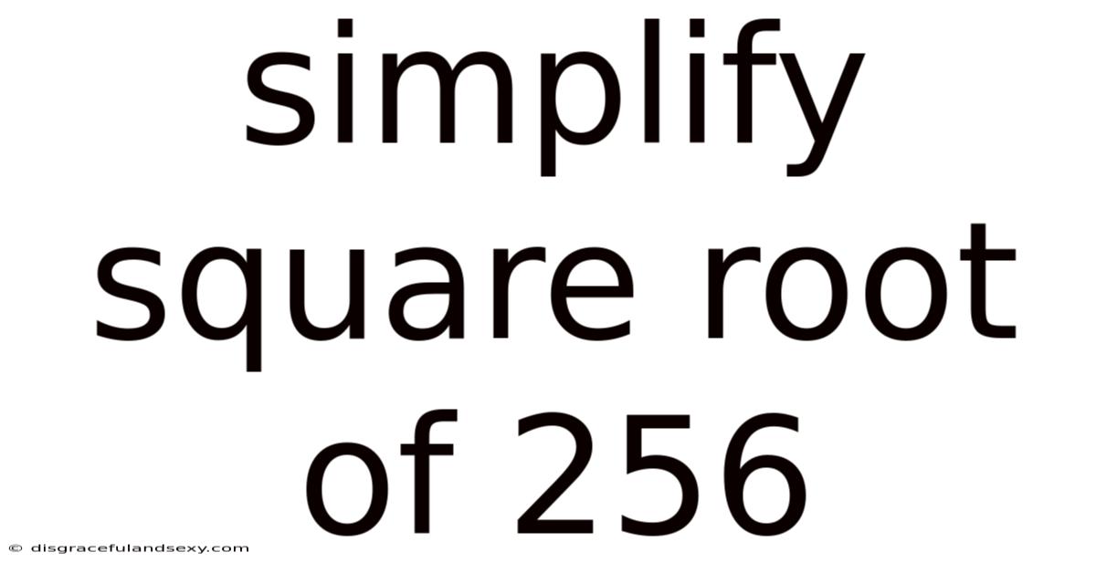 Simplify Square Root Of 256
