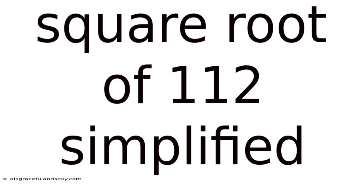 Square Root Of 112 Simplified