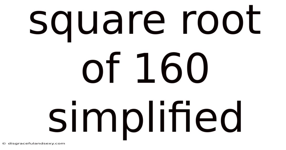 Square Root Of 160 Simplified