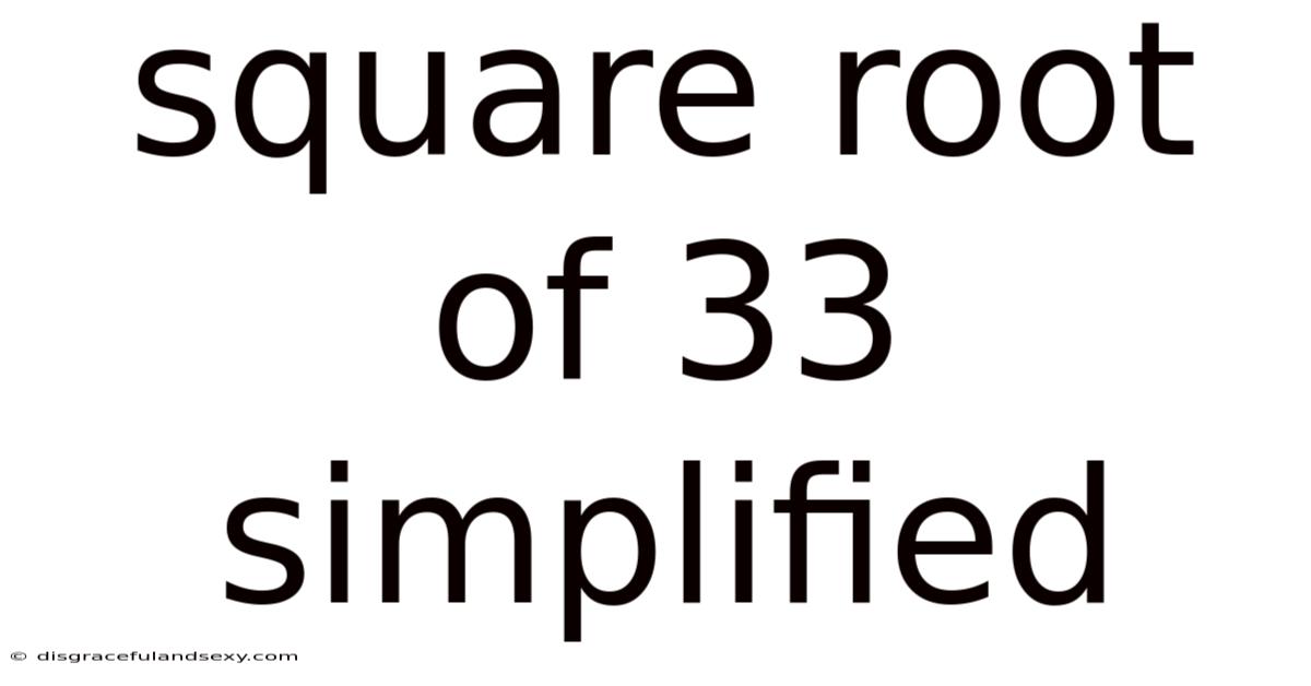 Square Root Of 33 Simplified