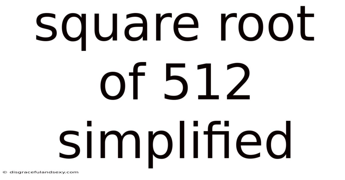 Square Root Of 512 Simplified