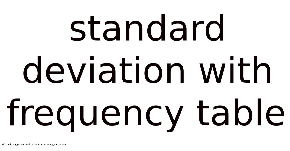 Standard Deviation With Frequency Table