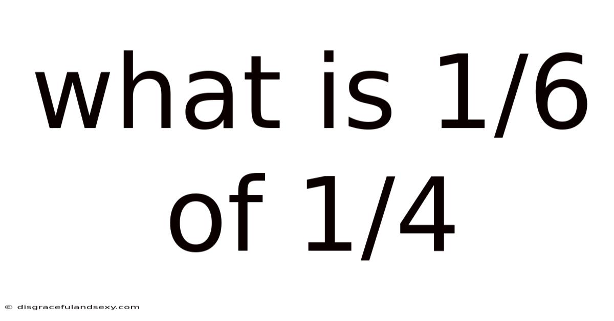 What Is 1/6 Of 1/4