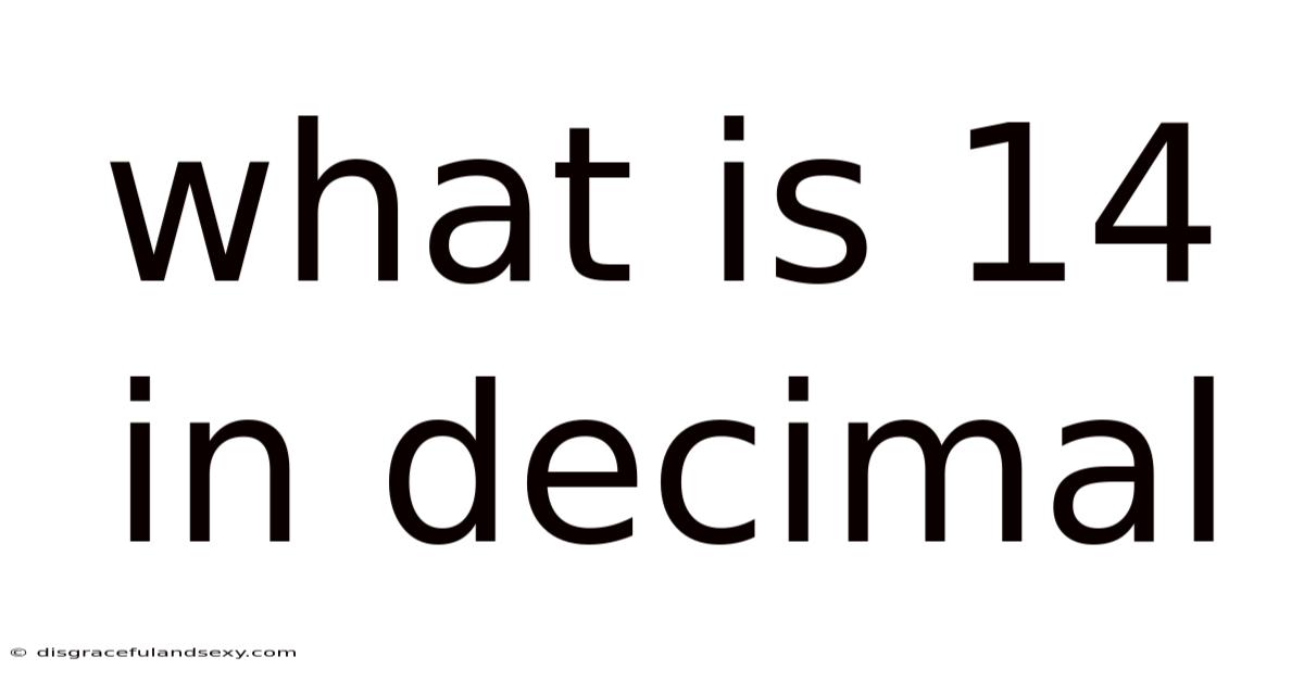 What Is 14 In Decimal