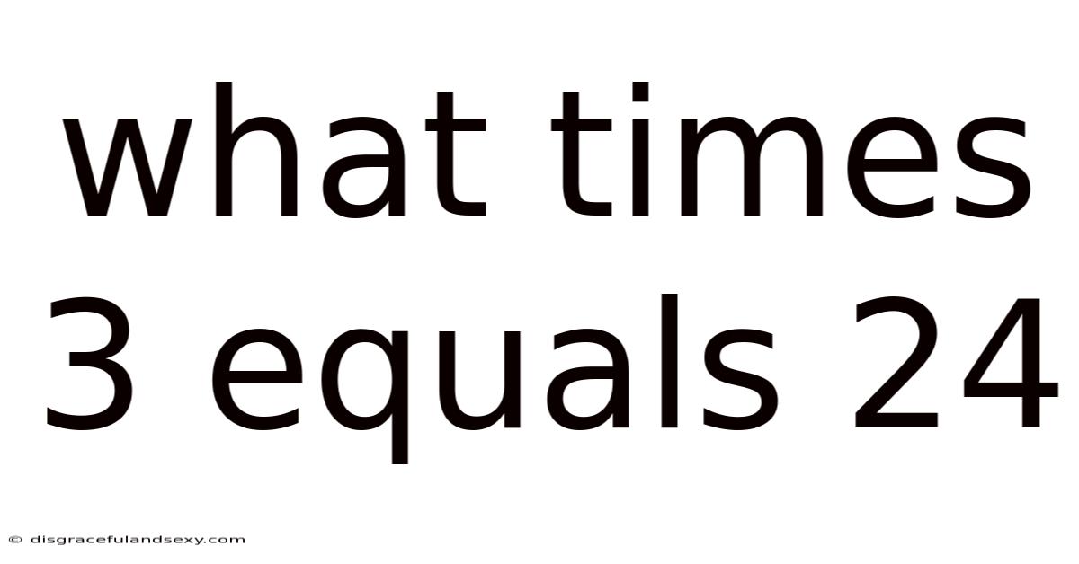 What Times 3 Equals 24
